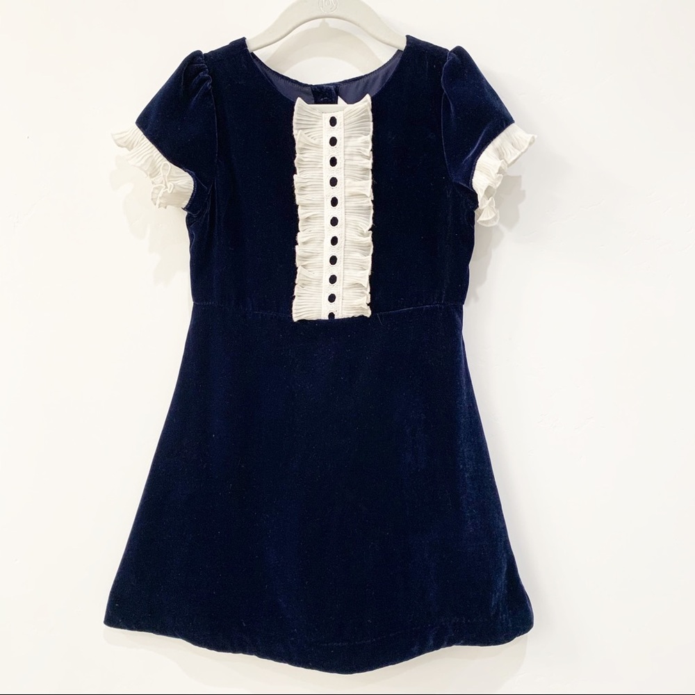 Janie and Jack 6 Navy Ruffle Trim Dress